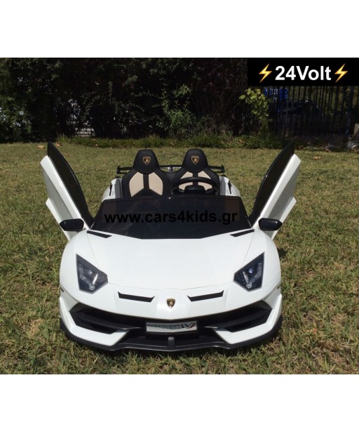 24V Lamborghini Aventador SVJ White with 2.4G R/C under Licence